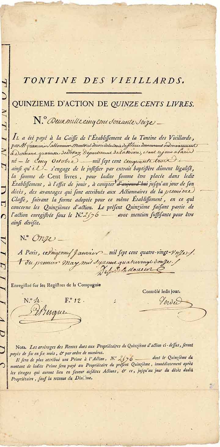 Établissement de la Tontine des Vieillards