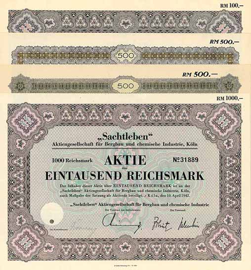 Sachtleben AG für Bergbau und chemische Industrie (4 Stücke)
