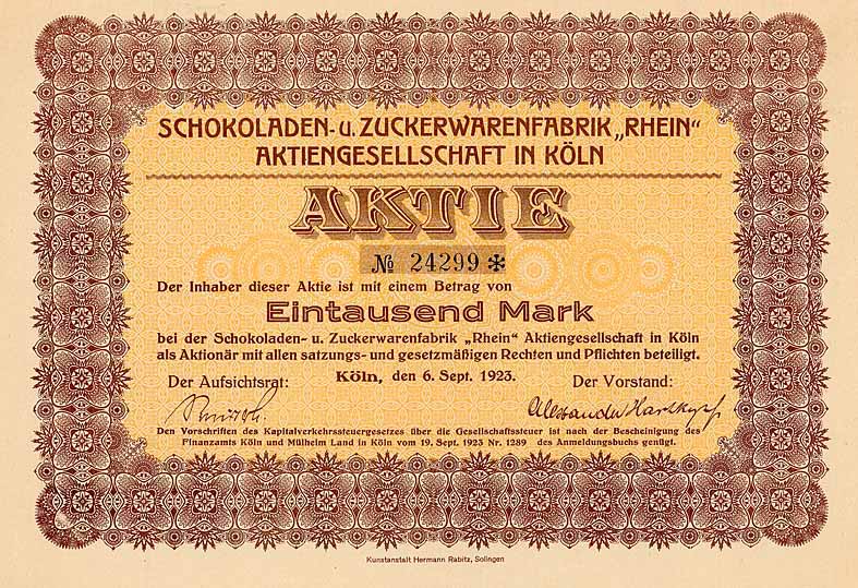 Schokoladen- u. Zuckerwarenfabrik "Rhein" AG