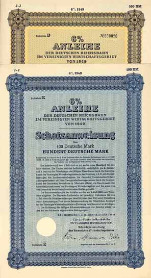 Deutsche Reichsbahn im Vereinigten Wirtschaftsgebiet (2 Stücke)