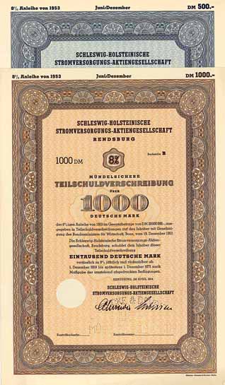 Schleswig-Holsteinische Stromversorgungs-AG (2 Stücke)