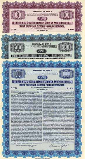 Rheinisch-Westfälisches Elektrizitätswerk AG (Rhine-Westphalia Electric Power Corp.) (3 Stücke)