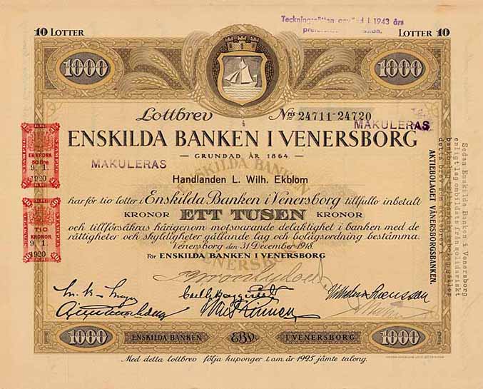 Enskilda Banken i Venersborg
