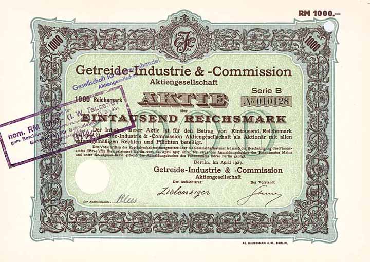 Getreide-Industrie & -Commission AG