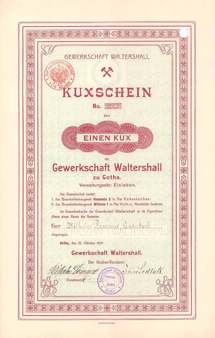 Gewerkschaft Waltershall, Verwaltungssitz: Eisleben