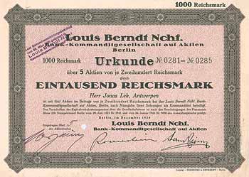 Louis Berndt Nachf. Bank-KGaA