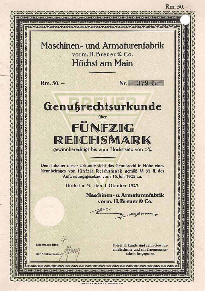 Maschinen- und Armaturenfabrik vorm. H. Breuer & Co.