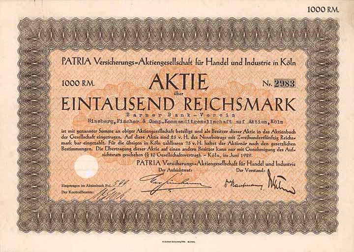 PATRIA Versicherungs-AG für Handel und Industrie