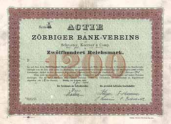 Zörbiger Bank-Verein von Schroeter, Koerner & Comp.