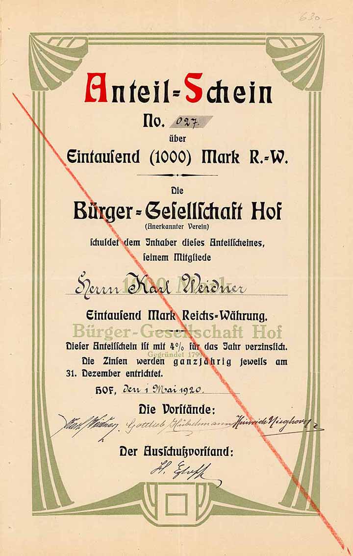 Bürger-Gesellschaft Hof