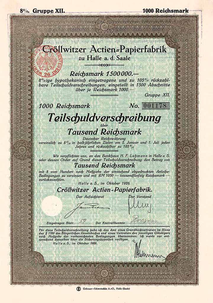 Cröllwitzer Actien-Papierfabrik