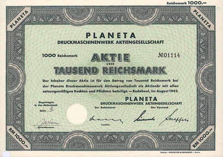 Planeta Druckmaschinenwerk AG