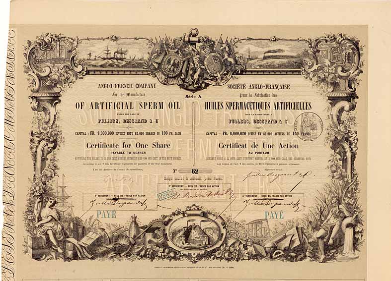 Anglo-French Company for the Manufacture of Artificial Sperm Oil under the name of Fullers, Desgrand & Co.