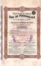 État de Pernambuco Emprunt 5 % 1909
