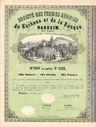 Soc. des Fermes Runies du Kurhaus et de la Banque de Nauheim Hesse lectorale