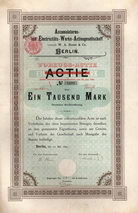Accumulatoren- und Electricit�ts-Werke AG vormals W. A. Boese & Co.